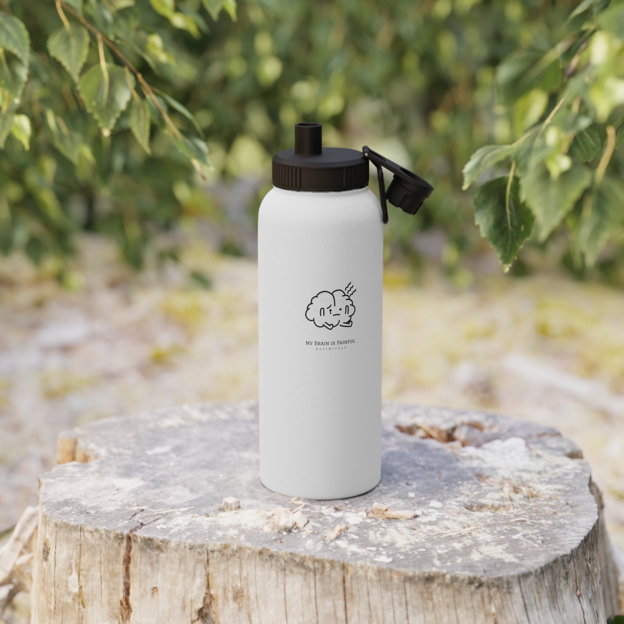 Painful Brain | Stainless Steel Sports Lid Water Bottle