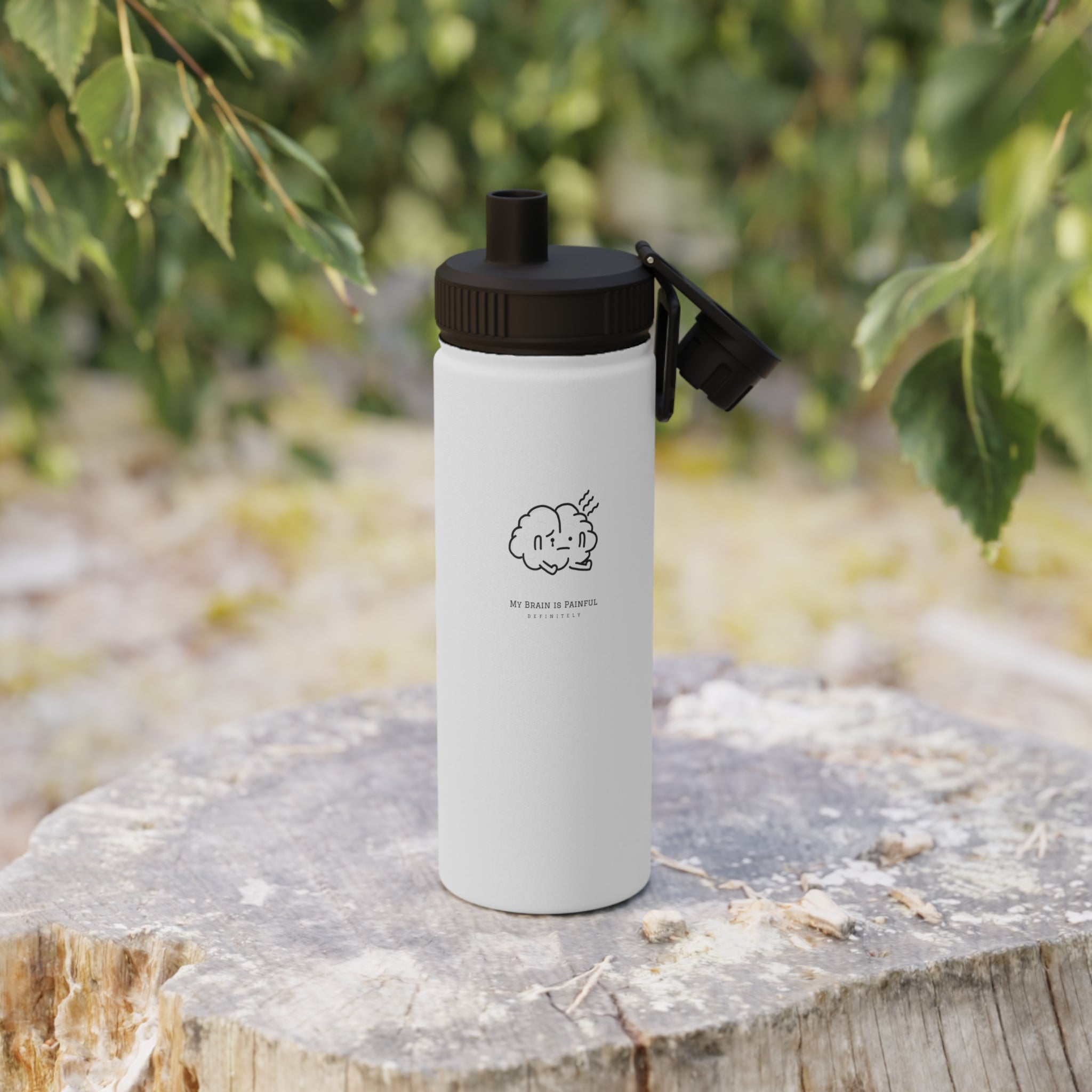 Painful Brain | Stainless Steel Sports Lid Water Bottle