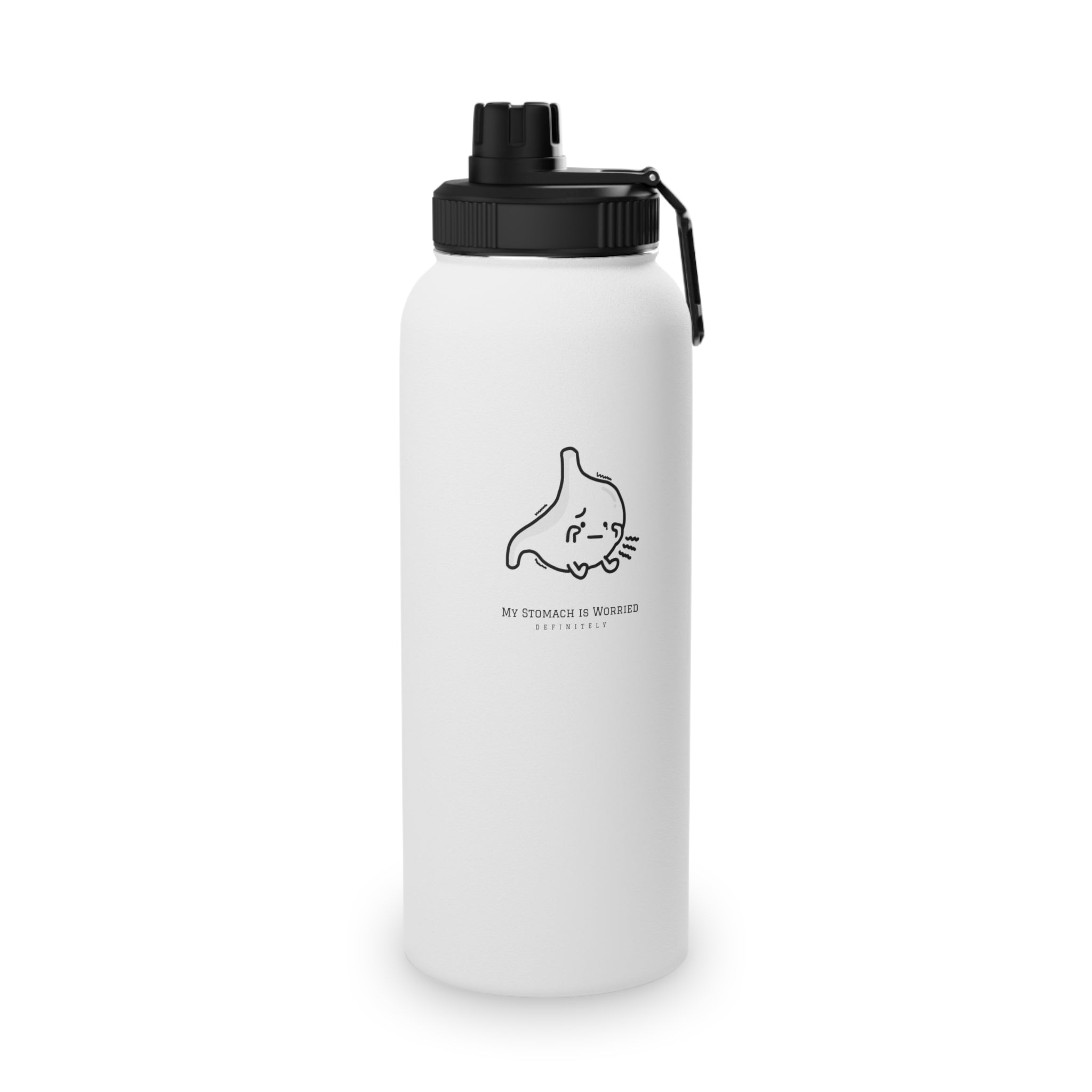 Worried Stomach | Stainless Steel Sports Lid Water Bottle