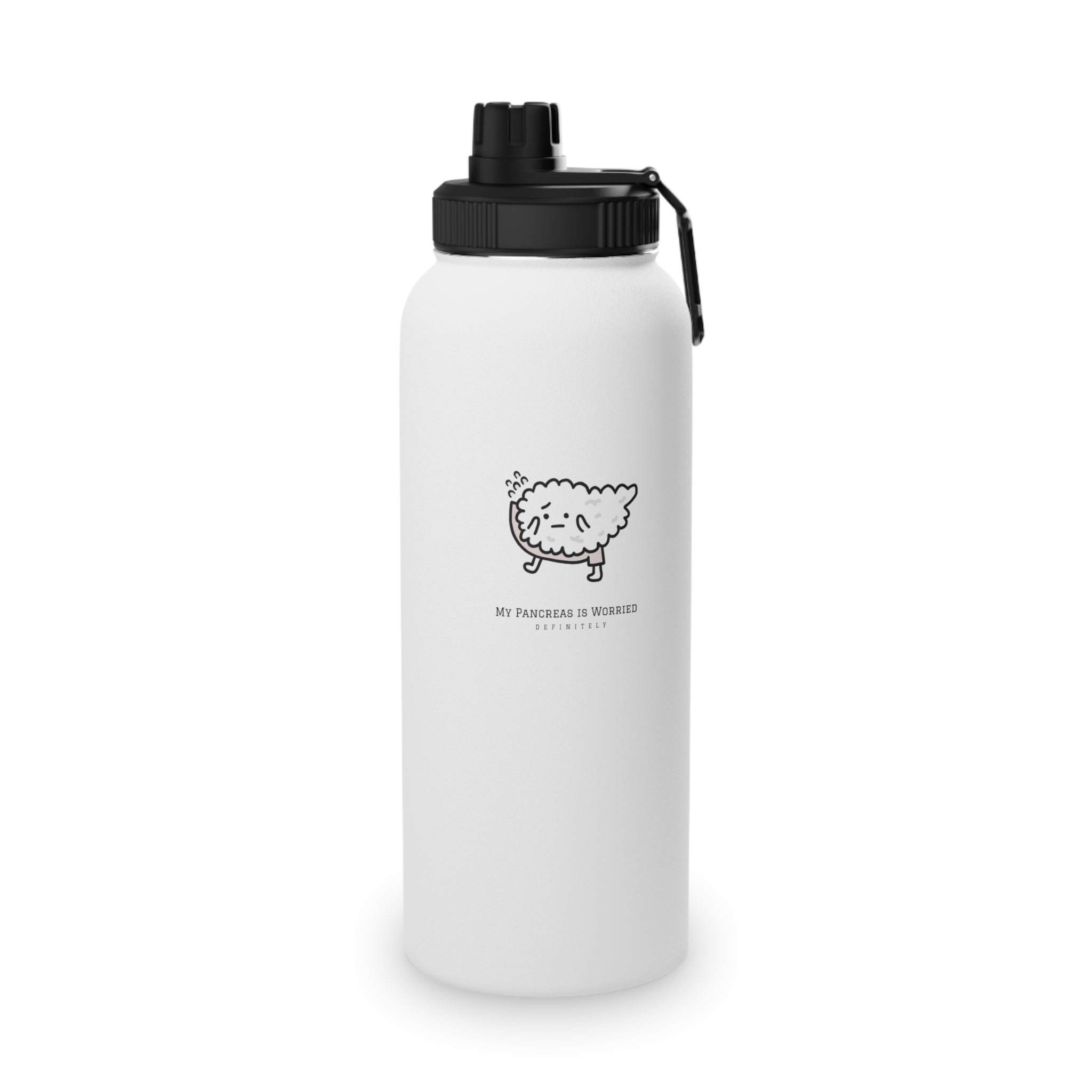 Worried Pancreas | Stainless Steel Sports Lid Water Bottle