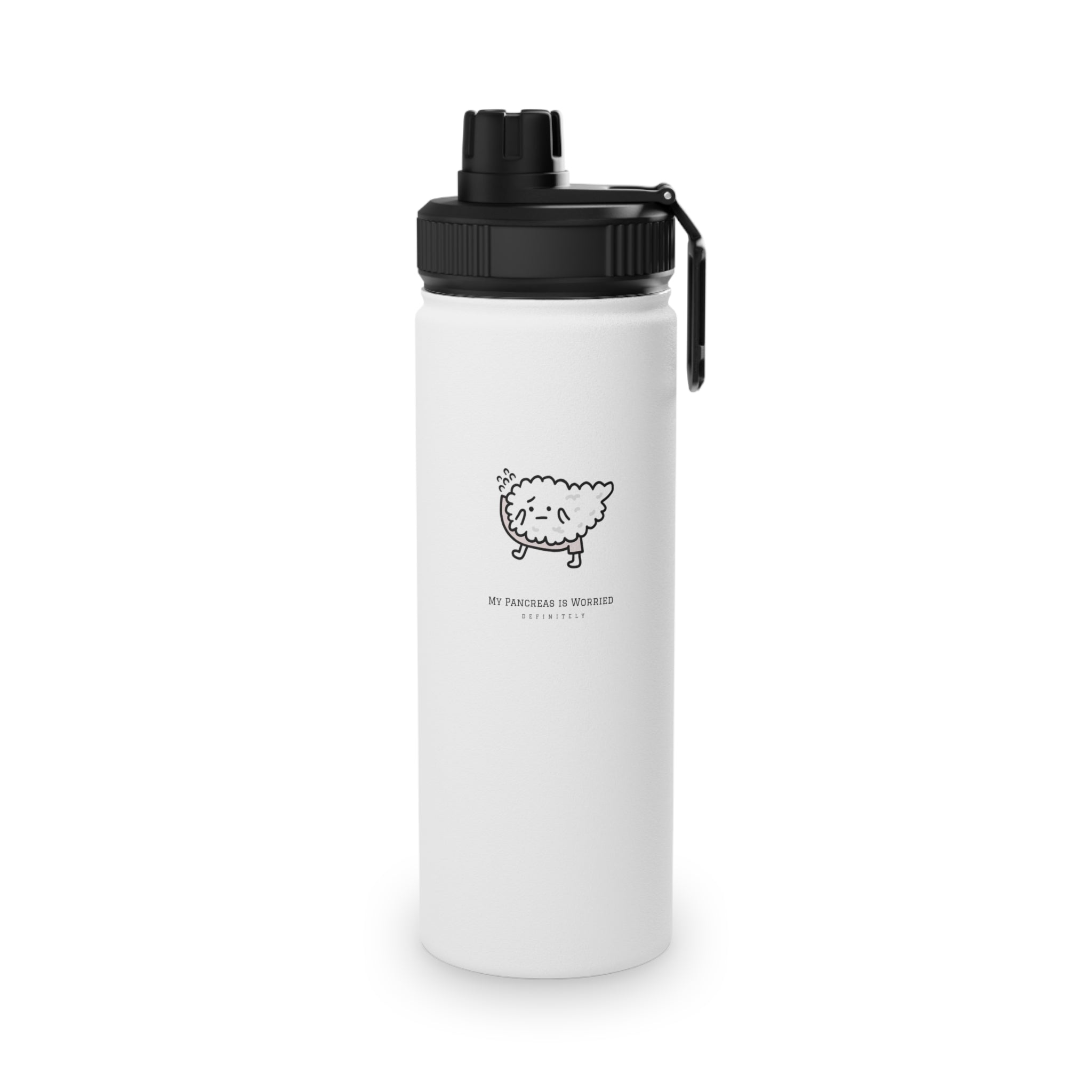 Worried Pancreas | Stainless Steel Sports Lid Water Bottle