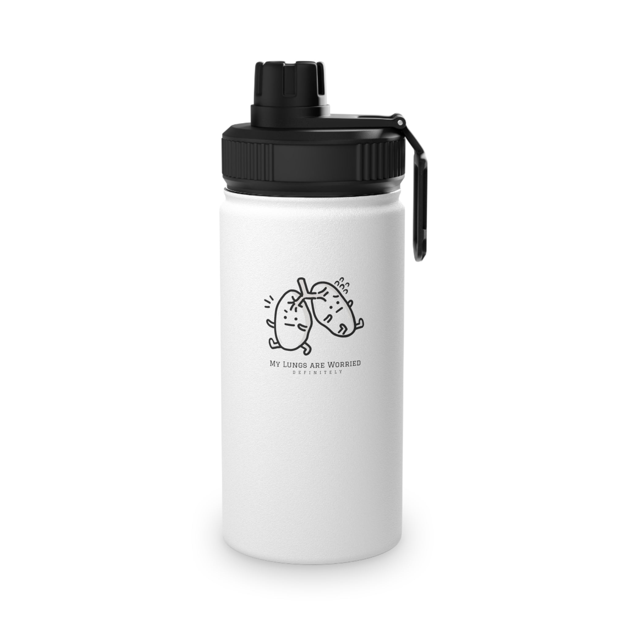Worried Lungs | Stainless Steel Sports Lid Water Bottle